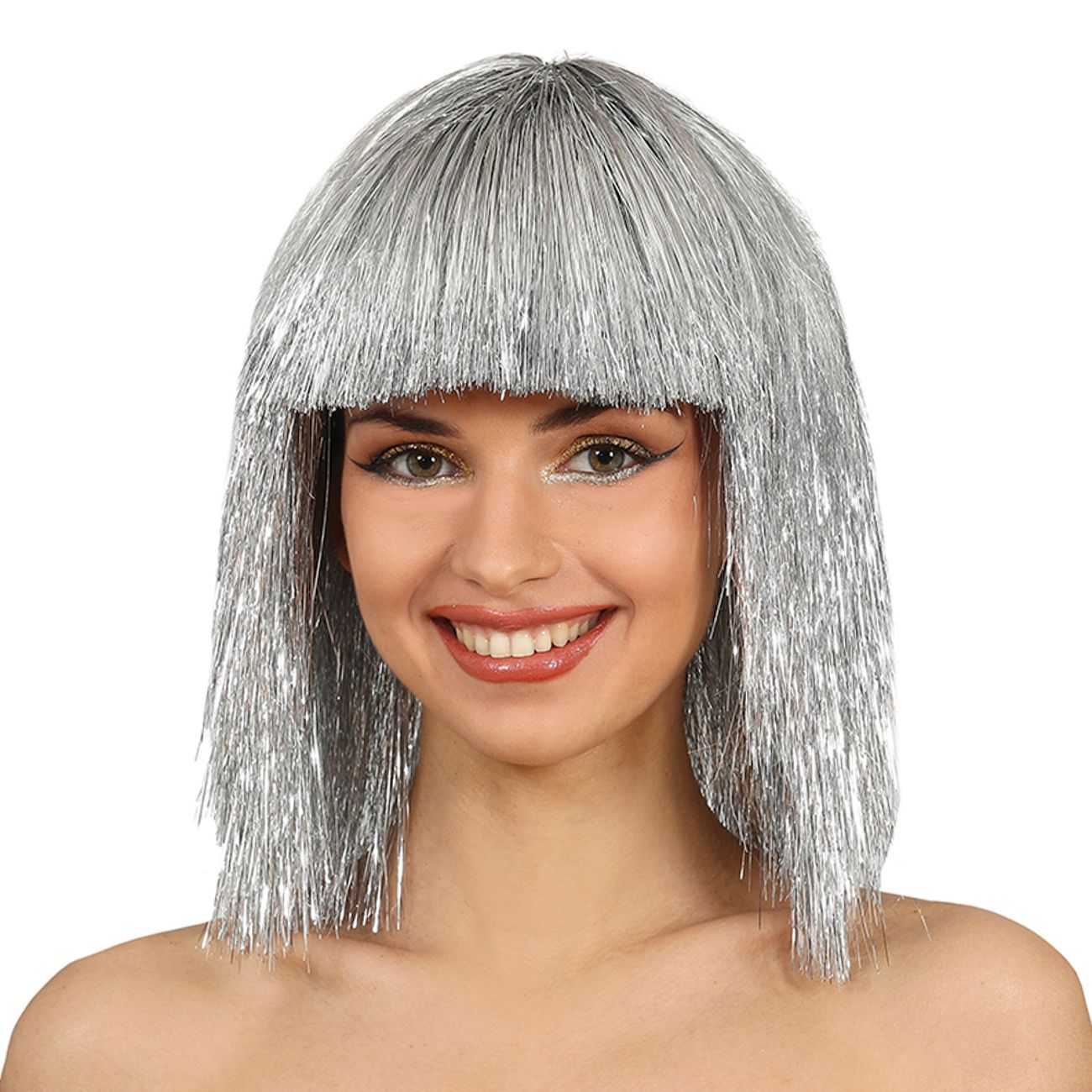 Glitterperuk Silver