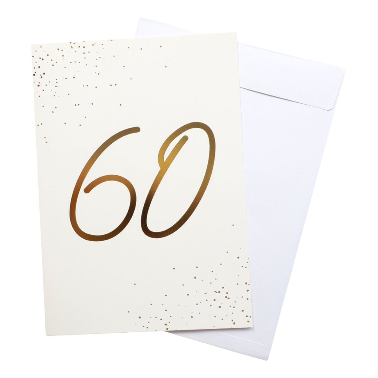 Gratulationskort Guld 60 med Kuvert