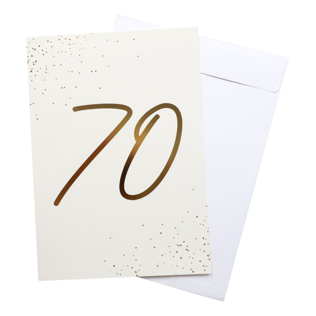 Gratulationskort Guld 70 med Kuvert
