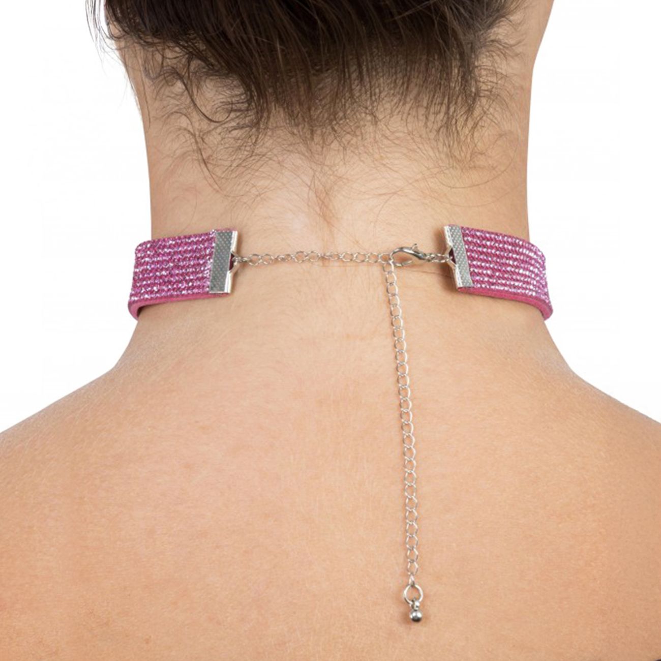 Halsband Choker med Strass Rosa