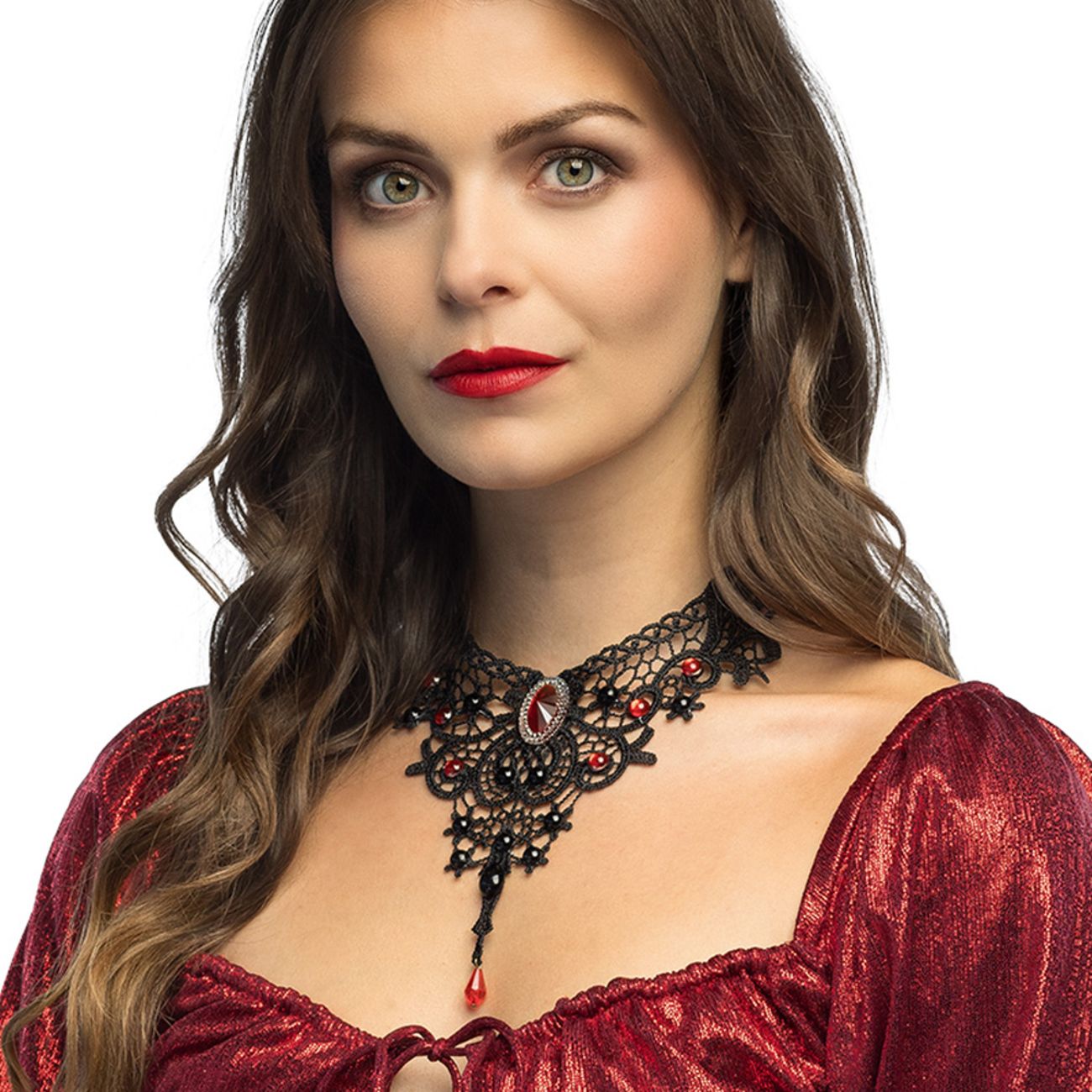 Choker Halskjede Svart med Blonder