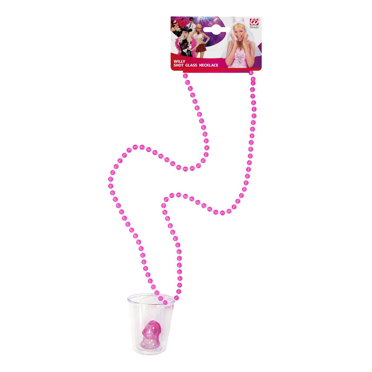 Halsband med Shotglas Rosa Penis