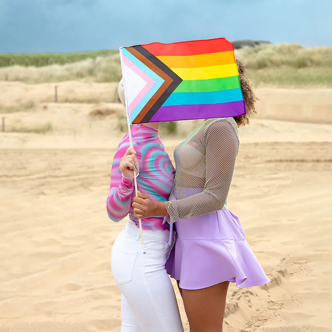 Håndflag i Polyester Pride Progress
