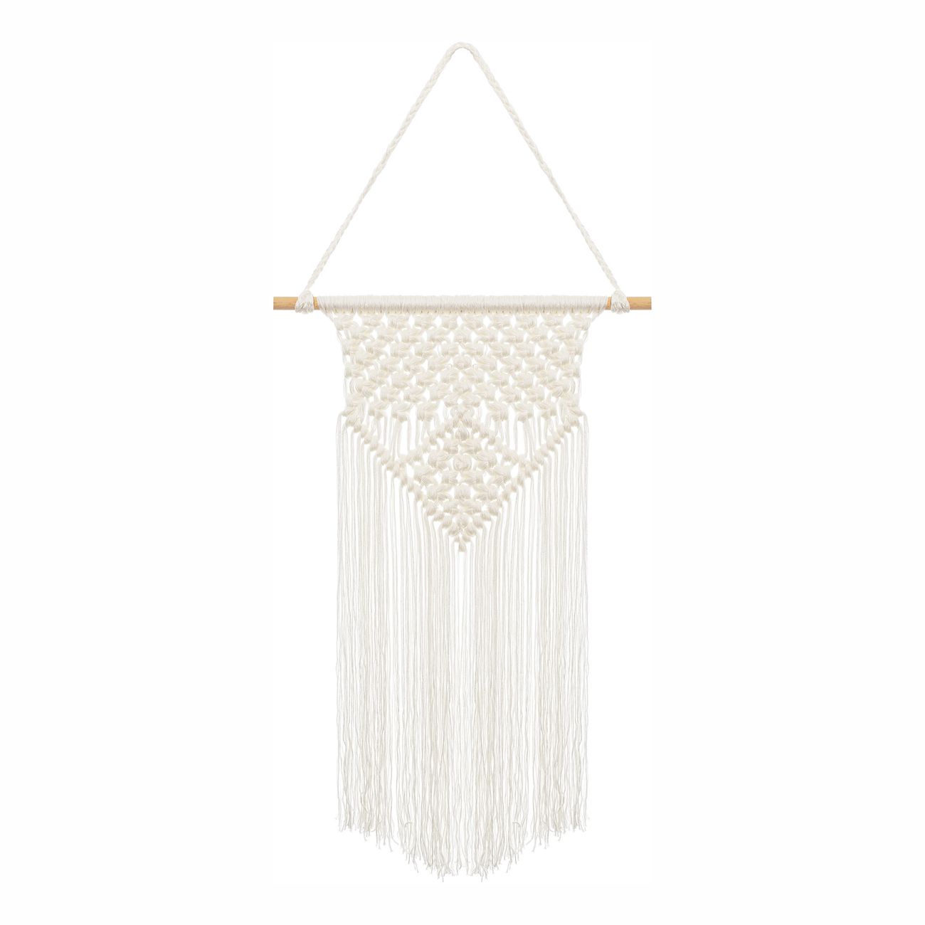 Riippuva Makrameekoriste Luunvalkoinen