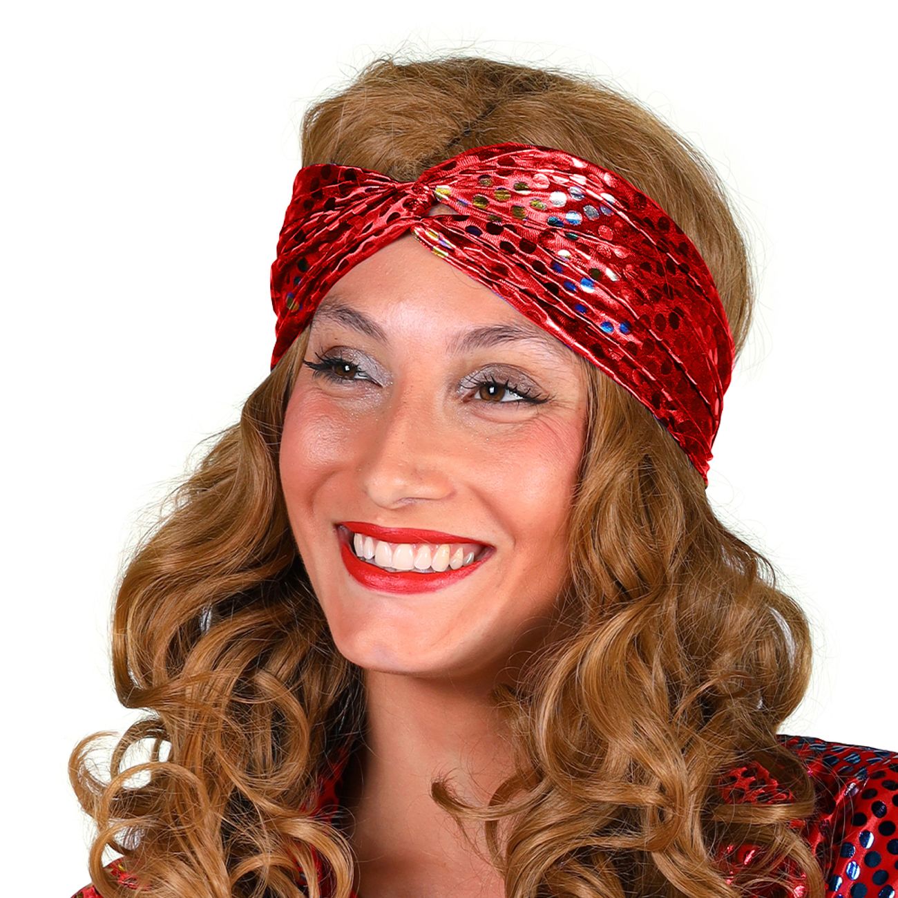 Hårband Disco Röd Färgskimrande