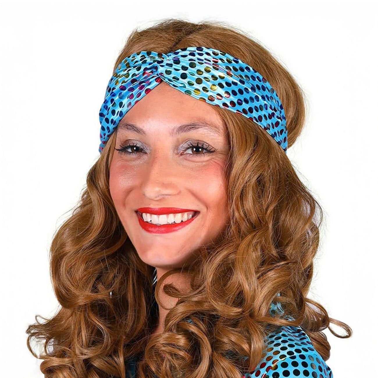 Hårband Disco Turkos Färgskimrande