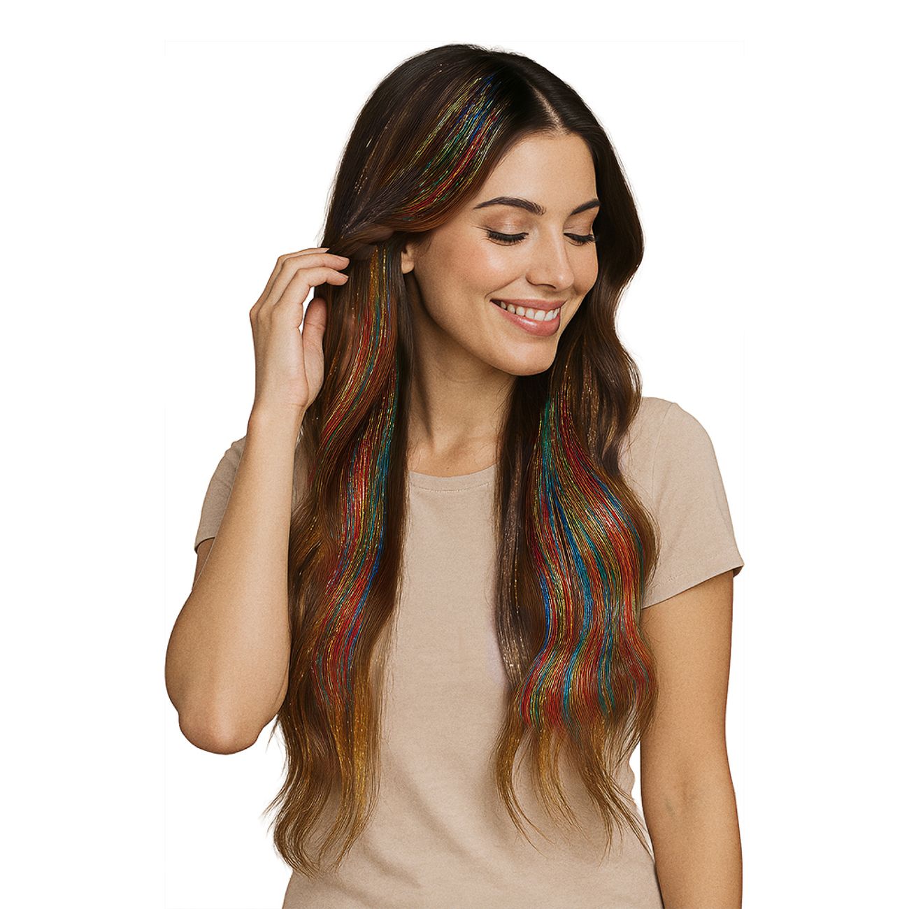 Hårförlängning Glitter Multi