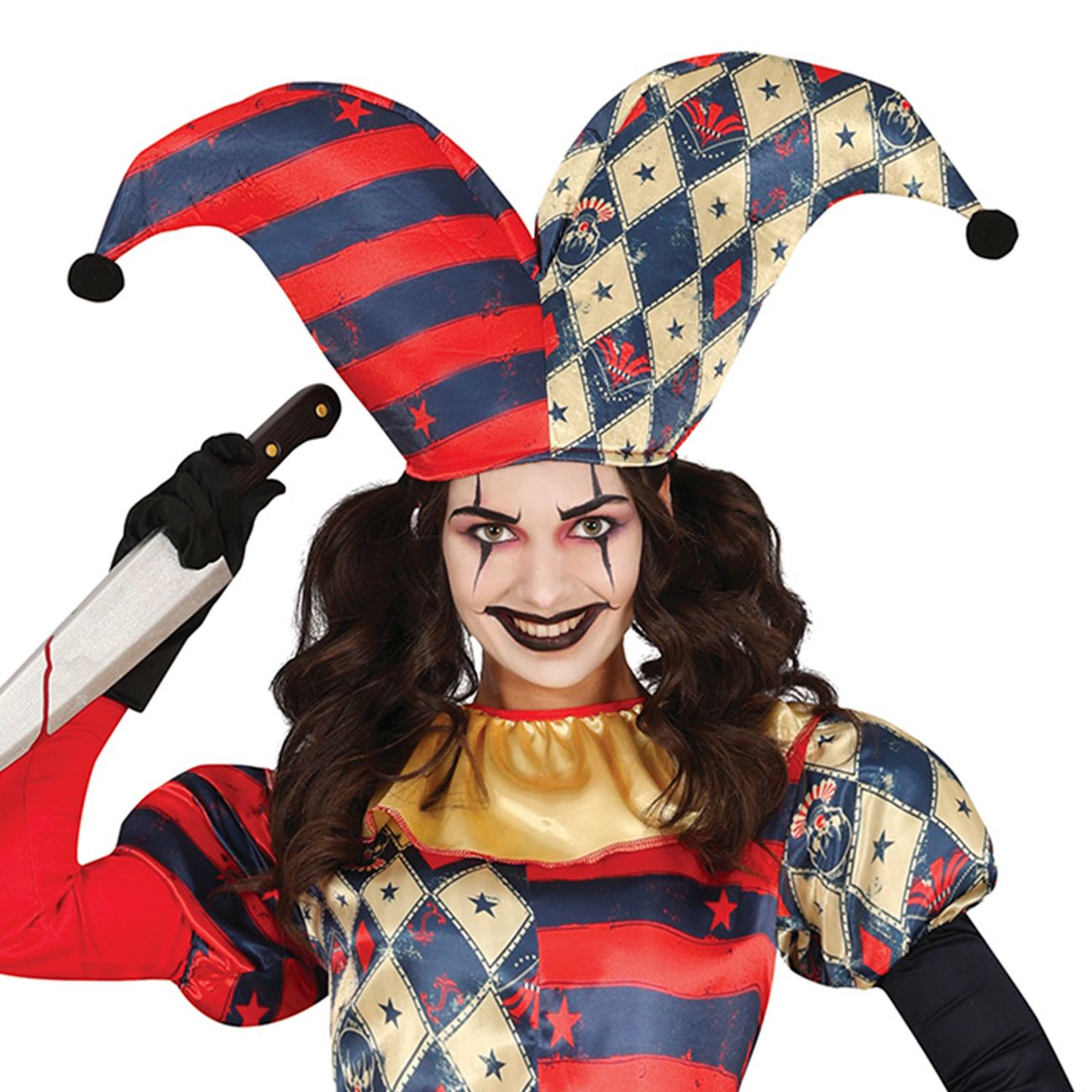 Harlequin Gycklare Dame Karnevalskostyme