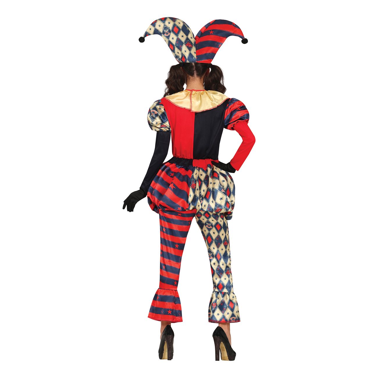 Harlequin Gycklare Dame Karnevalskostyme