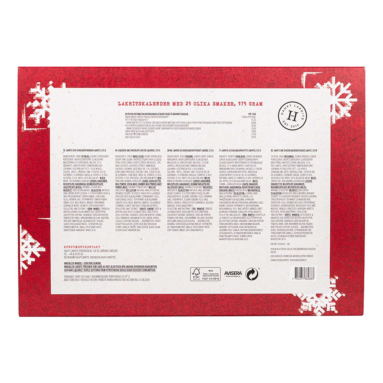 Haupt Lakrits Adventskalender 2025