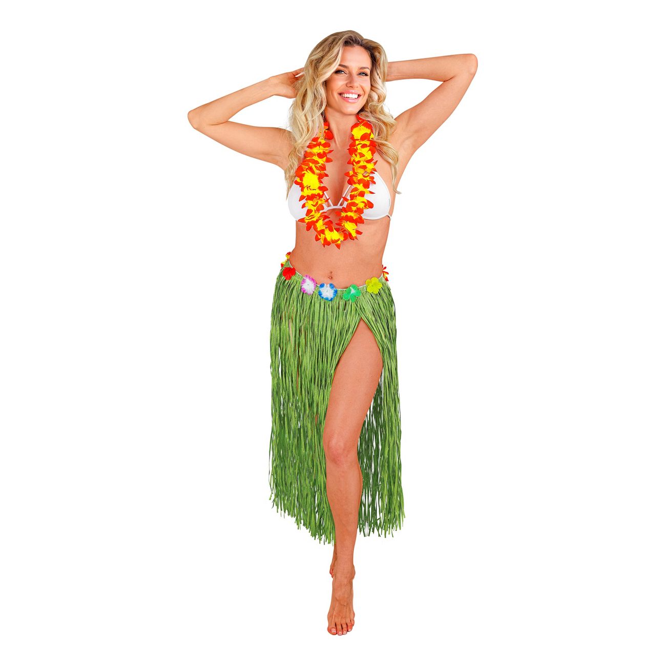 Hawaiikjol med Blommor Grön