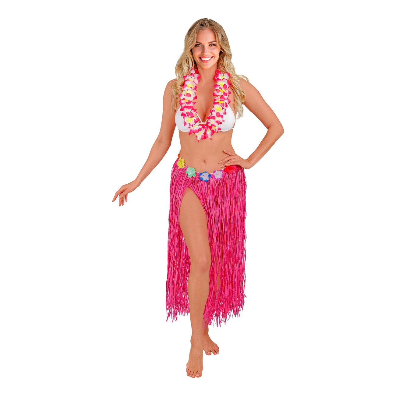 Hawaiikjol med Blommor Rosa