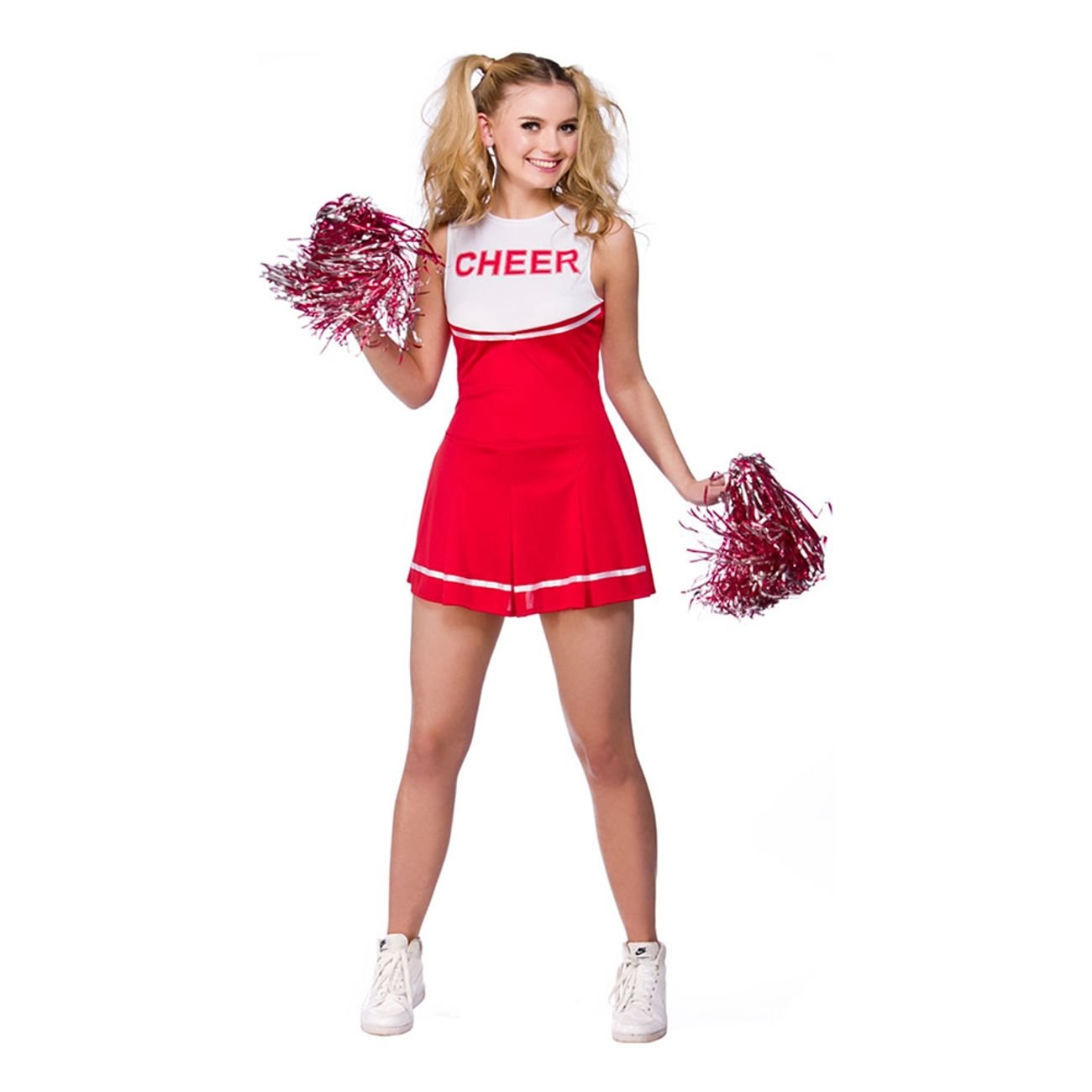 Miljøvenlig foran ubehag Cheerleaderkostume Rødt/Hvidt | Partykungen