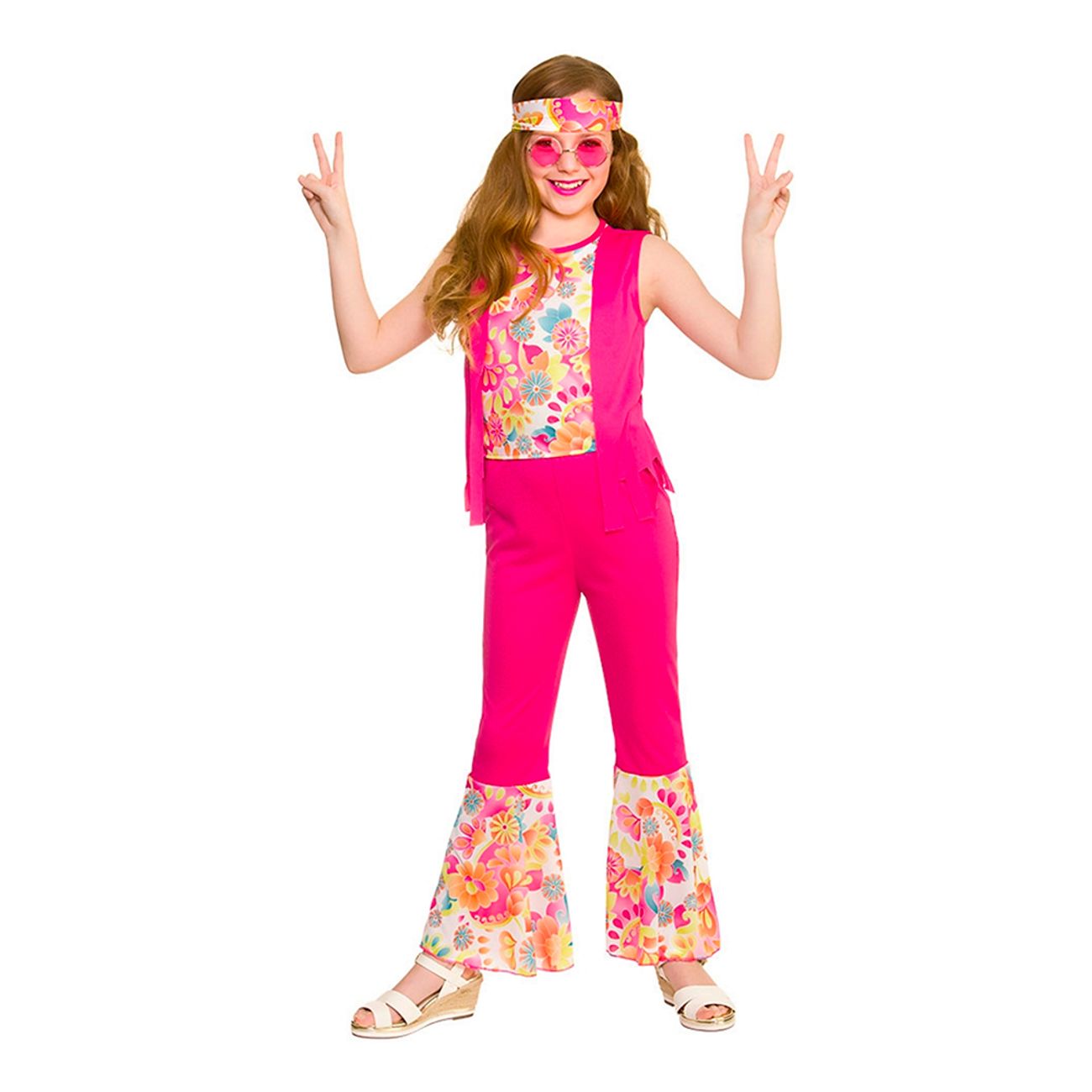 hippieflicka-barn-rosa-maskeraddrakt-1