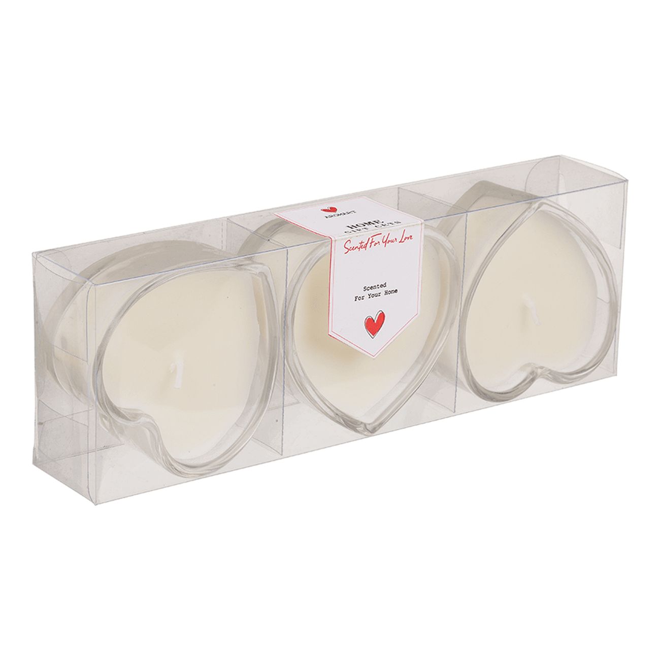 Hjerteformede Duftlys Hvide/Røde