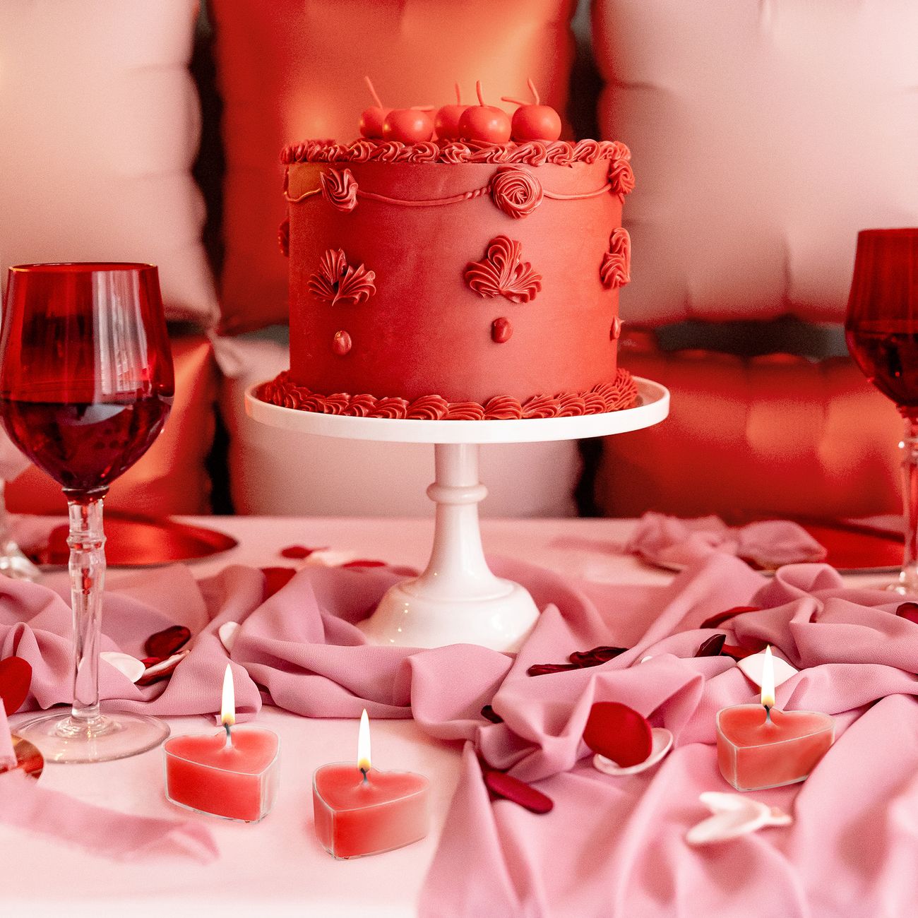 Hjerteformede Fyrfadslys Rød