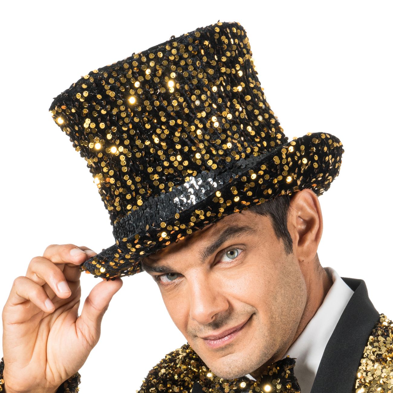 Höghatt med Paljetter Guld