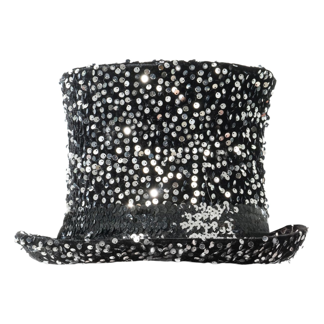 Höghatt med Paljetter Silver