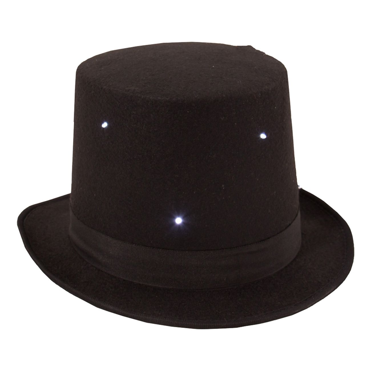 Høj Hat Sort med LED Partykungen