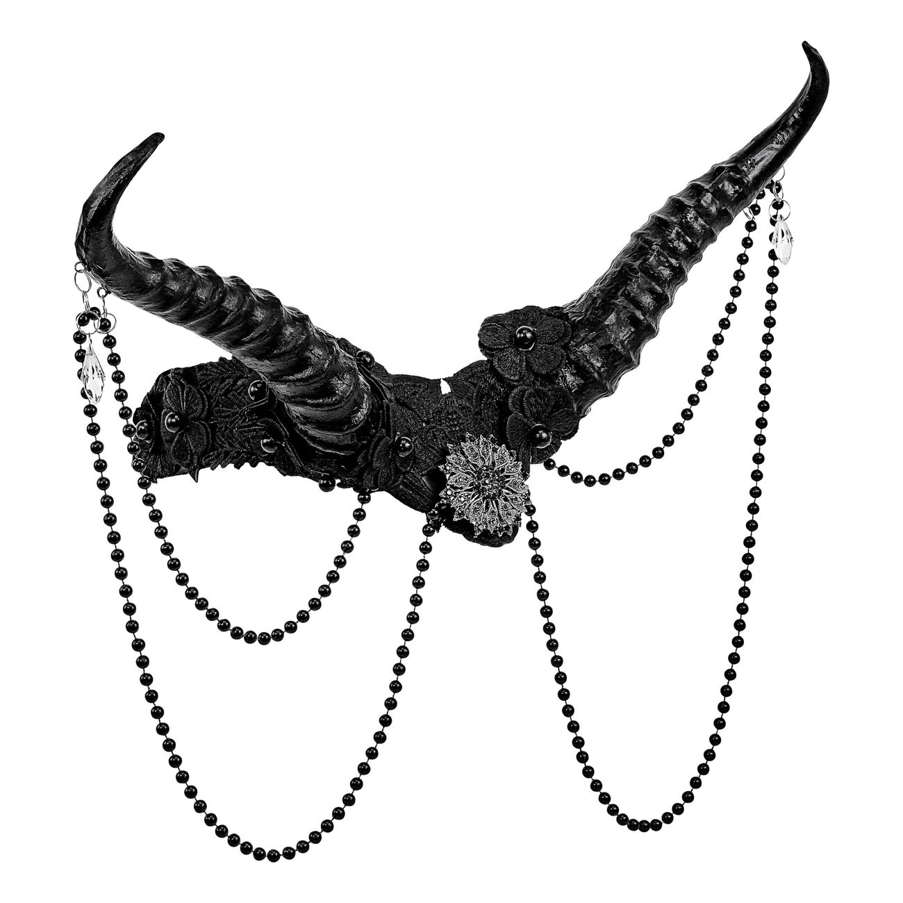 Horn med Strass Svart