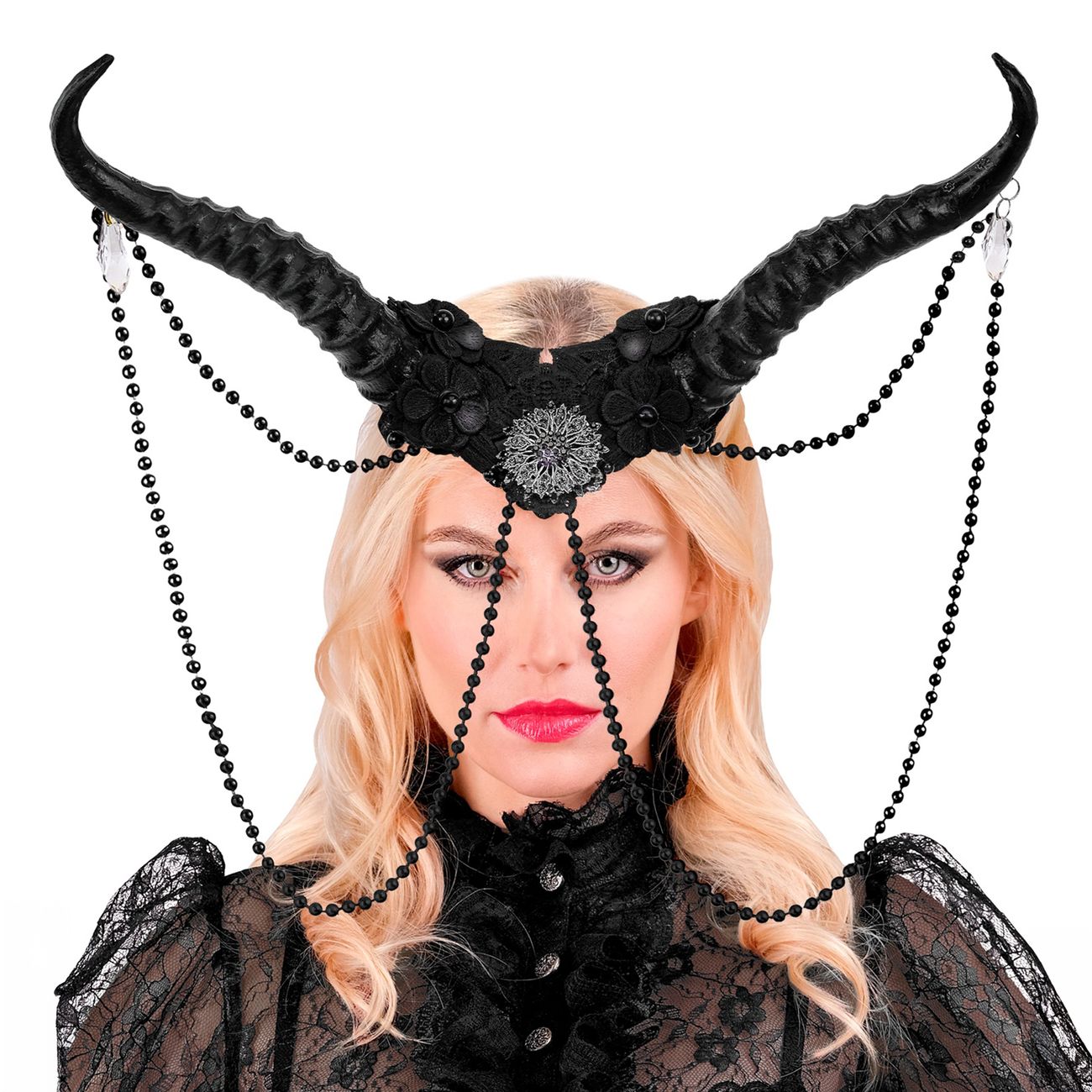 Horn med Strass Svart
