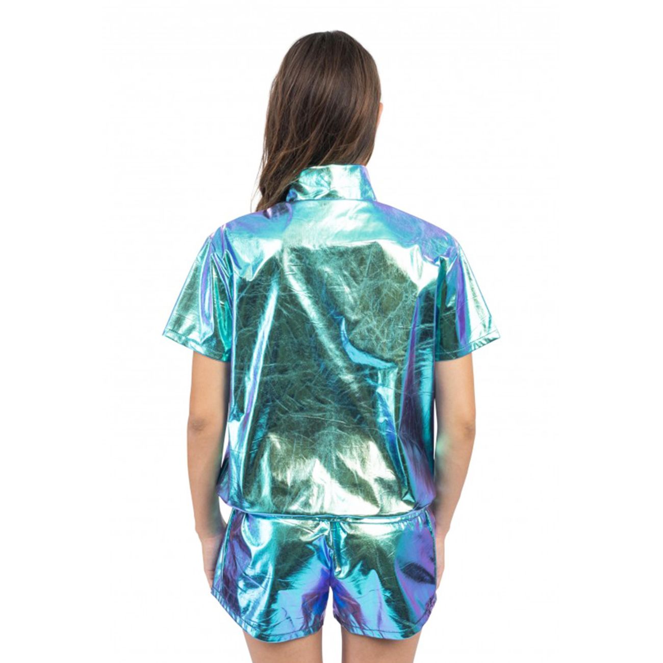 Jacka med Shorts Set Iridescent Blå