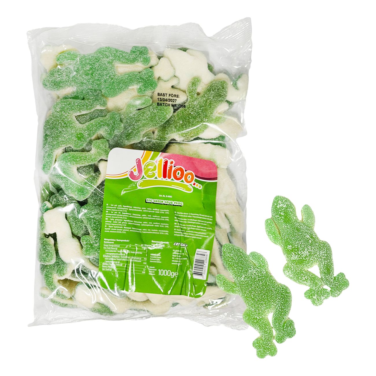 Jellioo Big Green Sour Frog Storpack