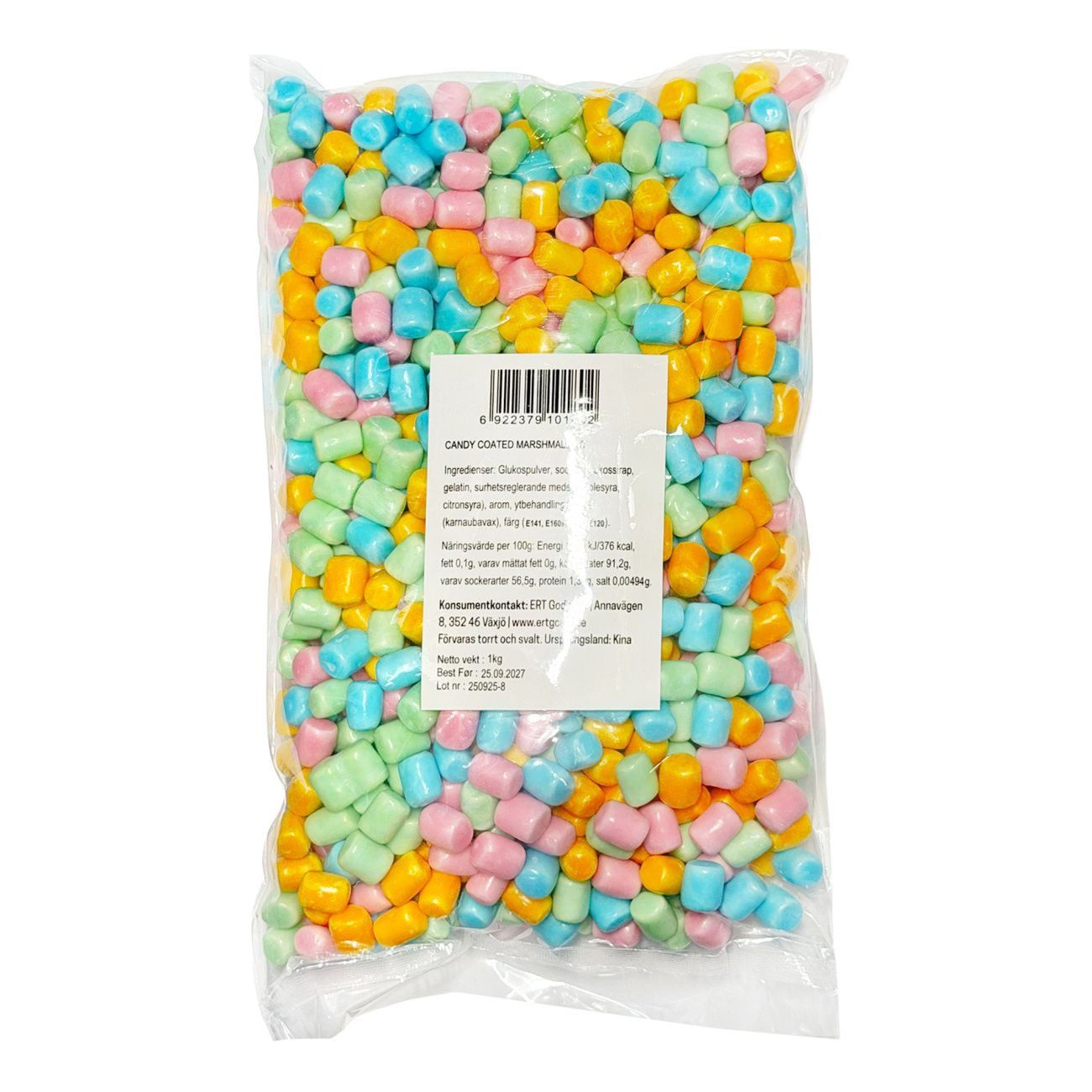 Jellioo Candy Coated Marshmallow Barell Storpack
