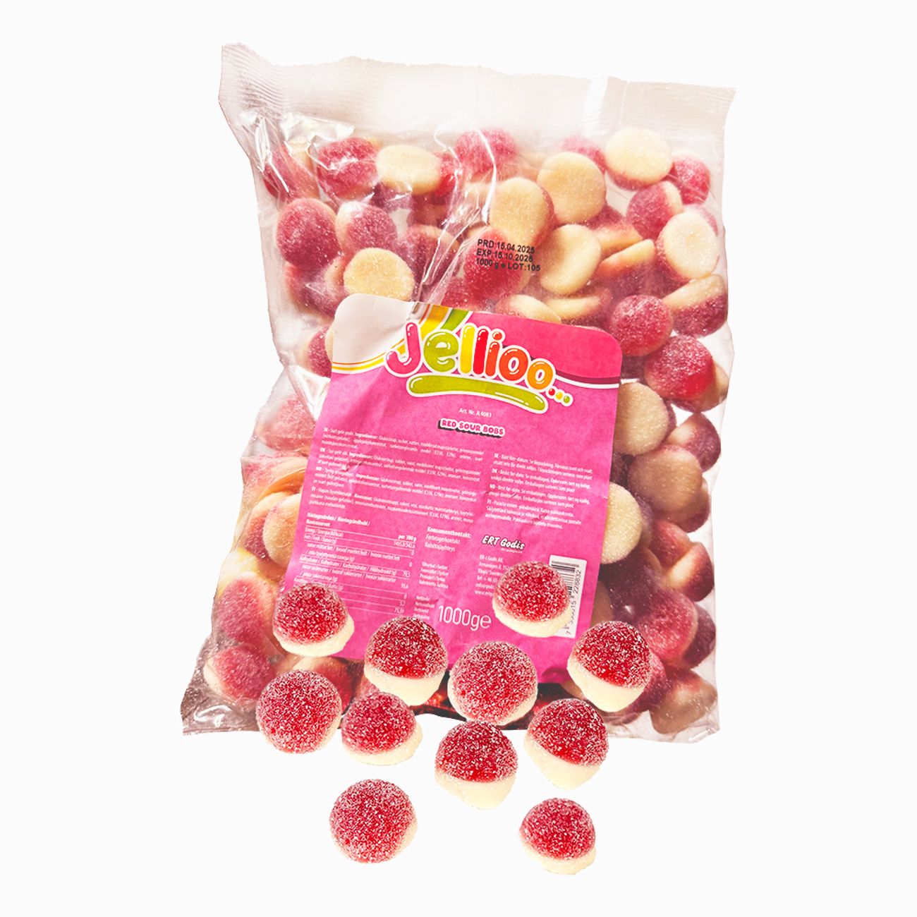 Jellioo Red Sour Bobs Storpack