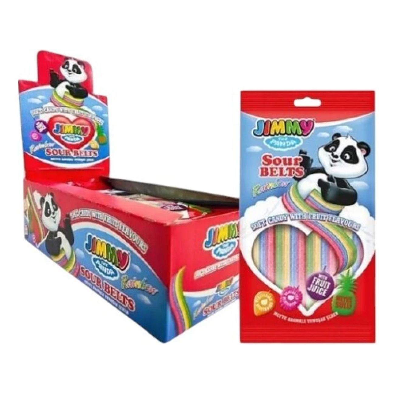 Jimmy the Panda Sour Belt Rainbow Storpack