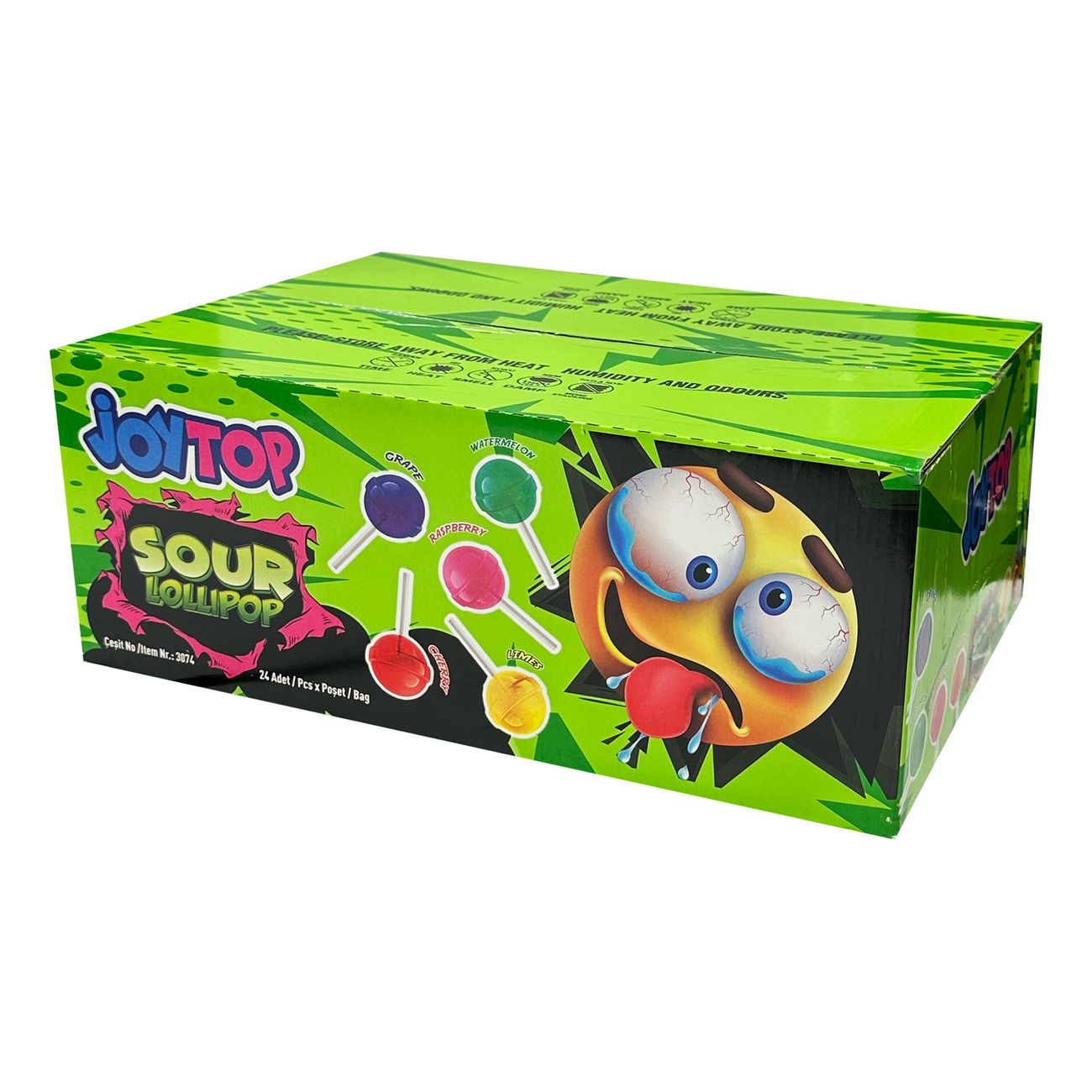 Joytop Sour Lollipop Smiley Storpack