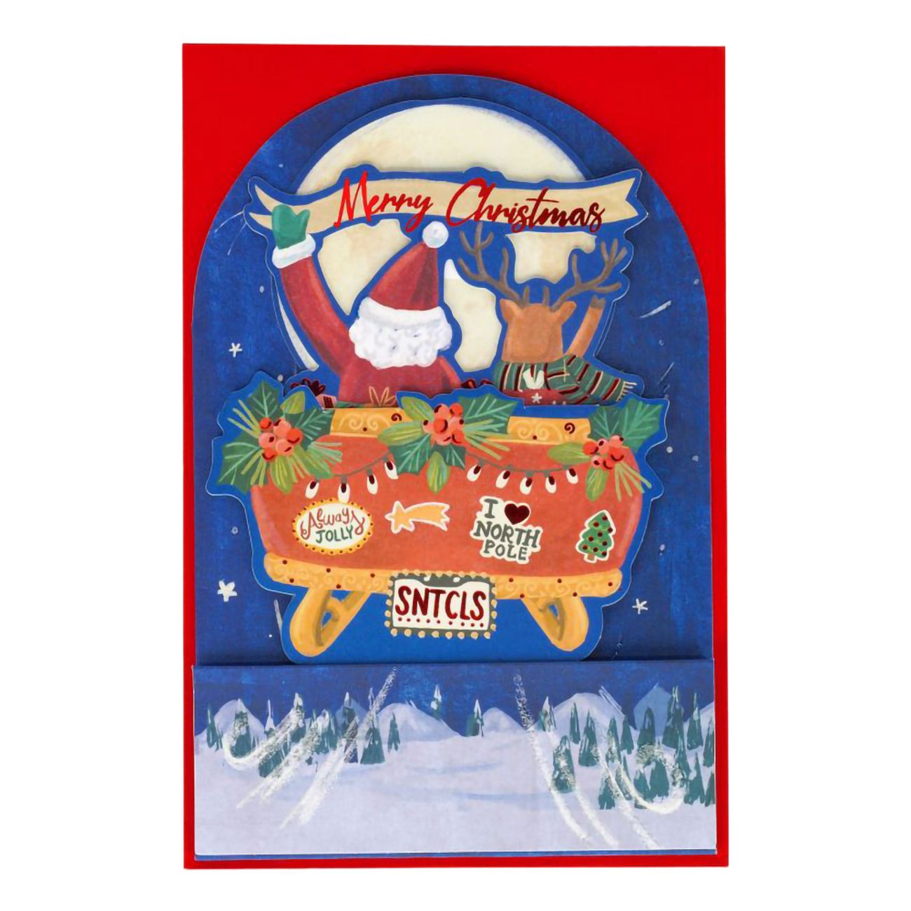 Pop-up-joulukortti Tontun Reellä