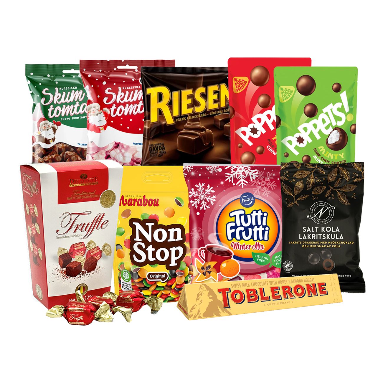 Julesæk Grøn med Slik og Chokolade
