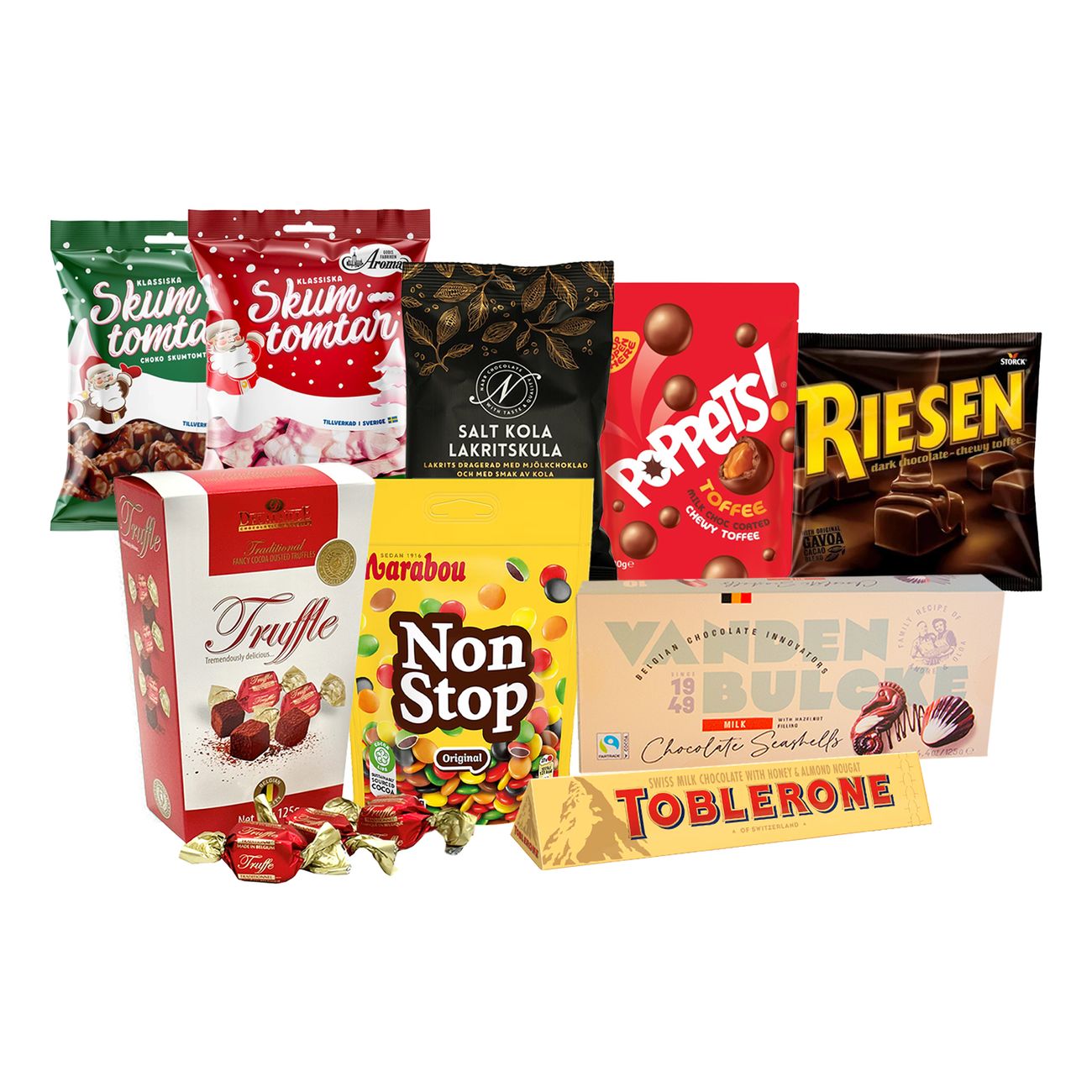 Julesæk Rød med Slik og Chokolade