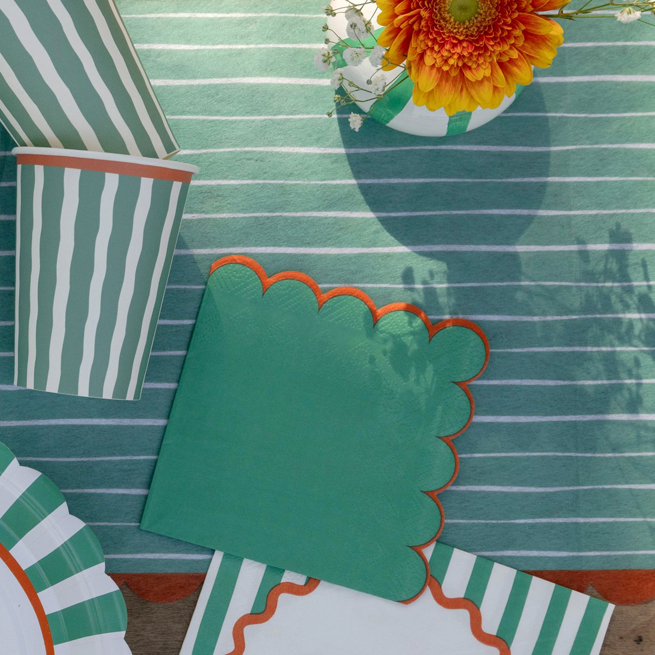 Kaffeservetter Grön/Orange