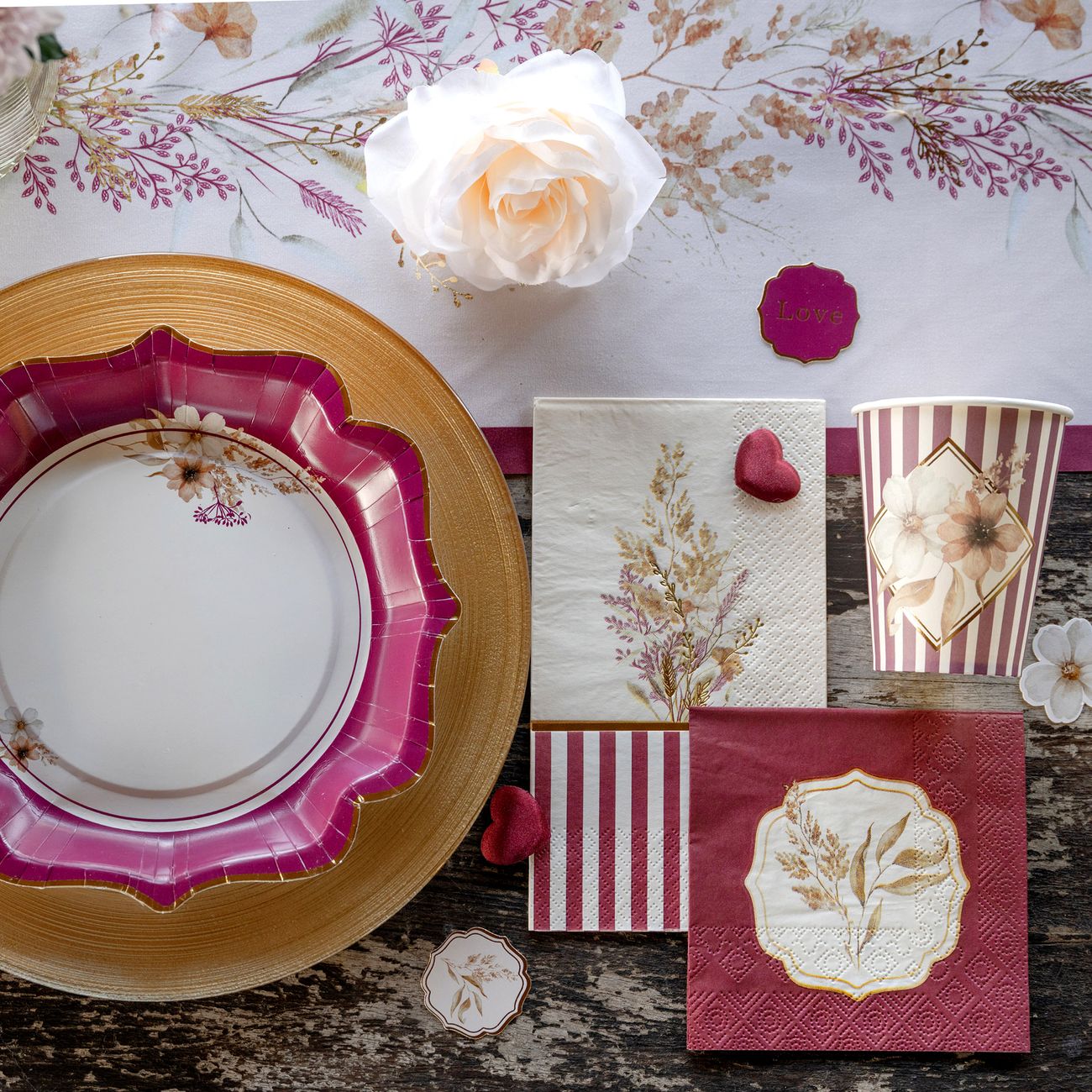 Kaffeservetter Hagtorn Mörkröd