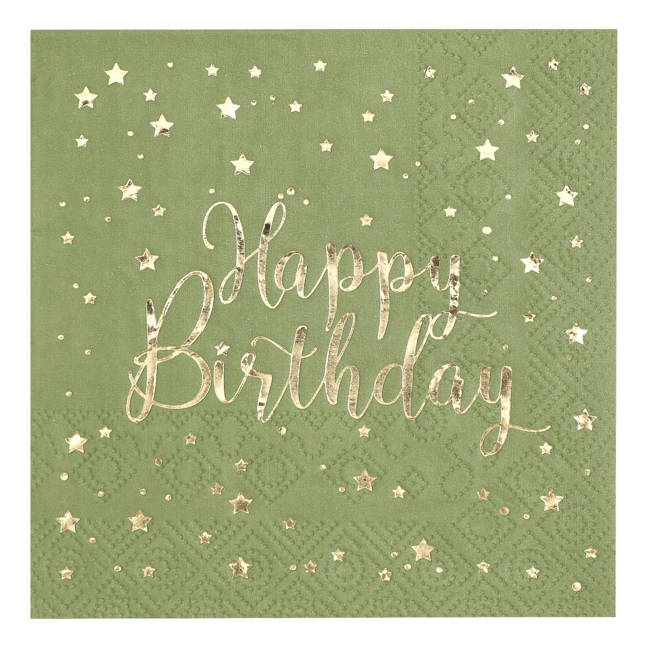 Kaffeservetter Happy Birthday Grön/Guld