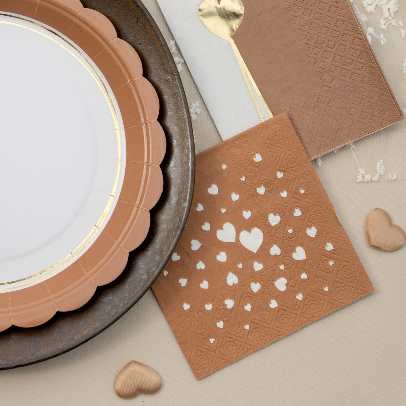 Kaffeservetter Hjärtan Mocha