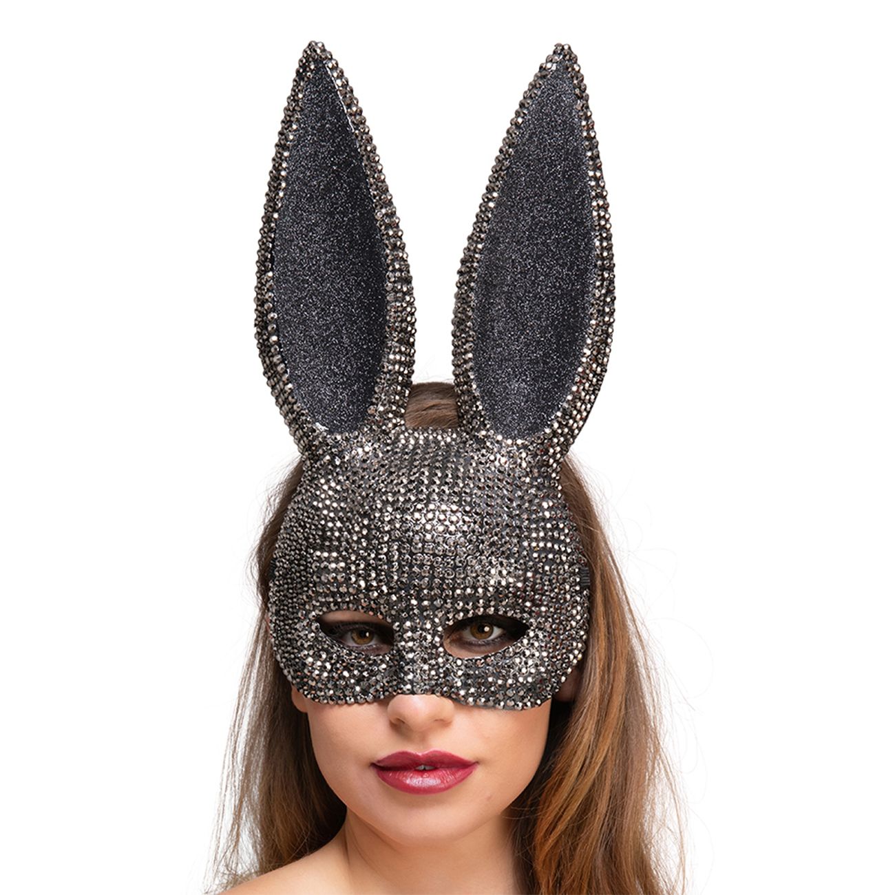 kanin-halvmask-svart-med-strass-104977-3