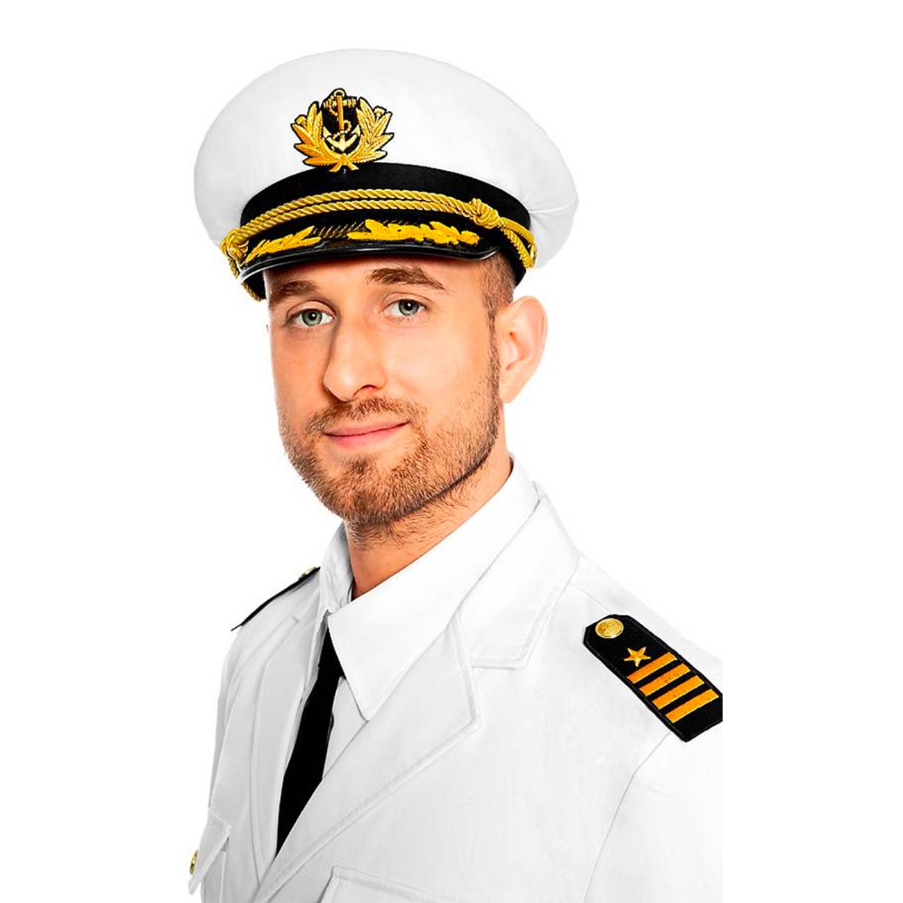 Kaptajn Hat Hvid Deluxe Partykungen