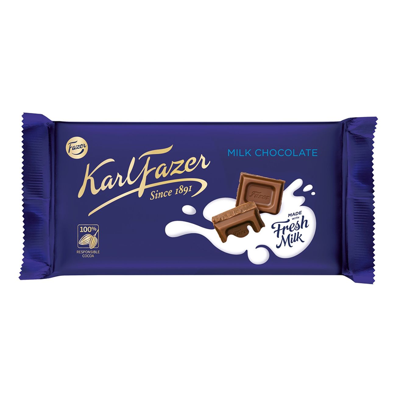Opstå Regelmæssigt silhuet Karl Fazer Mælkechokolade Chokoladebar | Partykungen