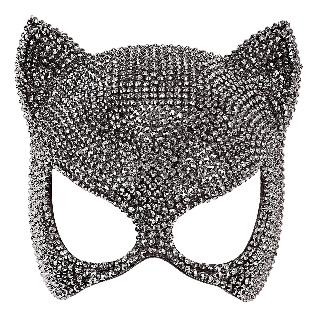 Katt Halvmask med Strass