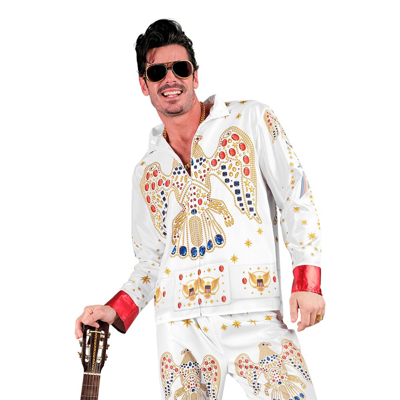 King of Rock Vit Maskeraddräkt