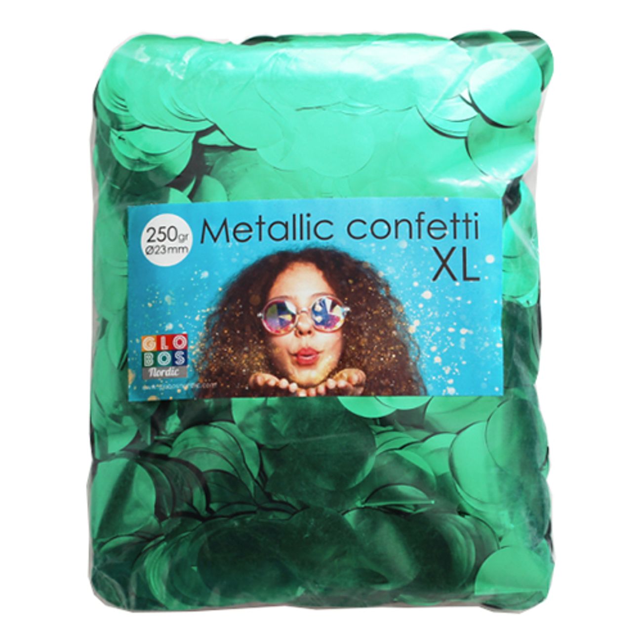 Konfetti Store Grønn Metallisk