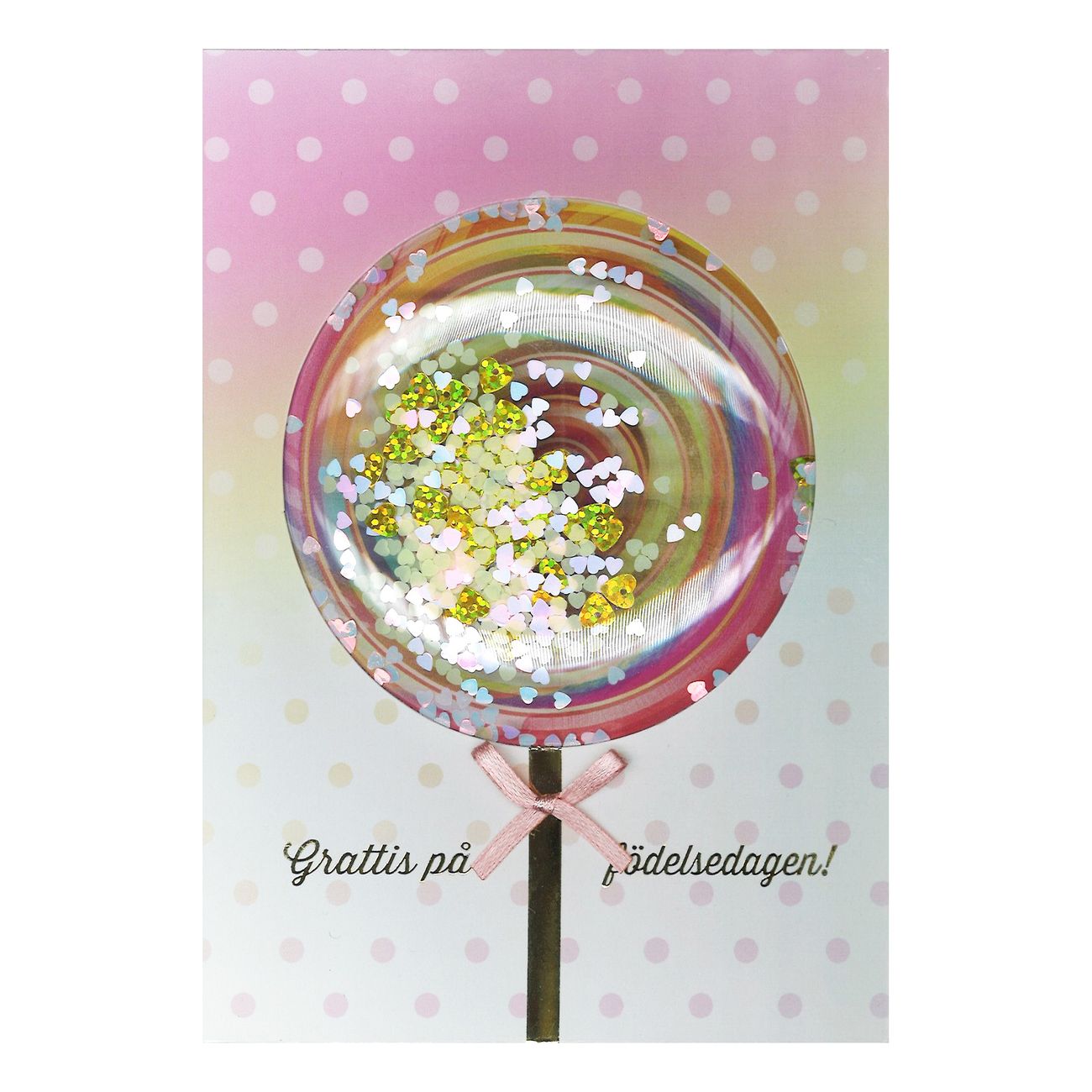 Konfettikort Rosa