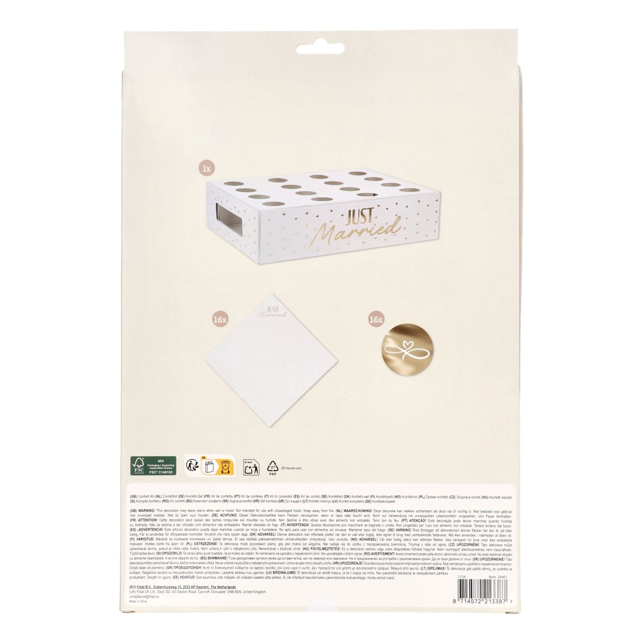 Konfettistrutar Kit Just Married
