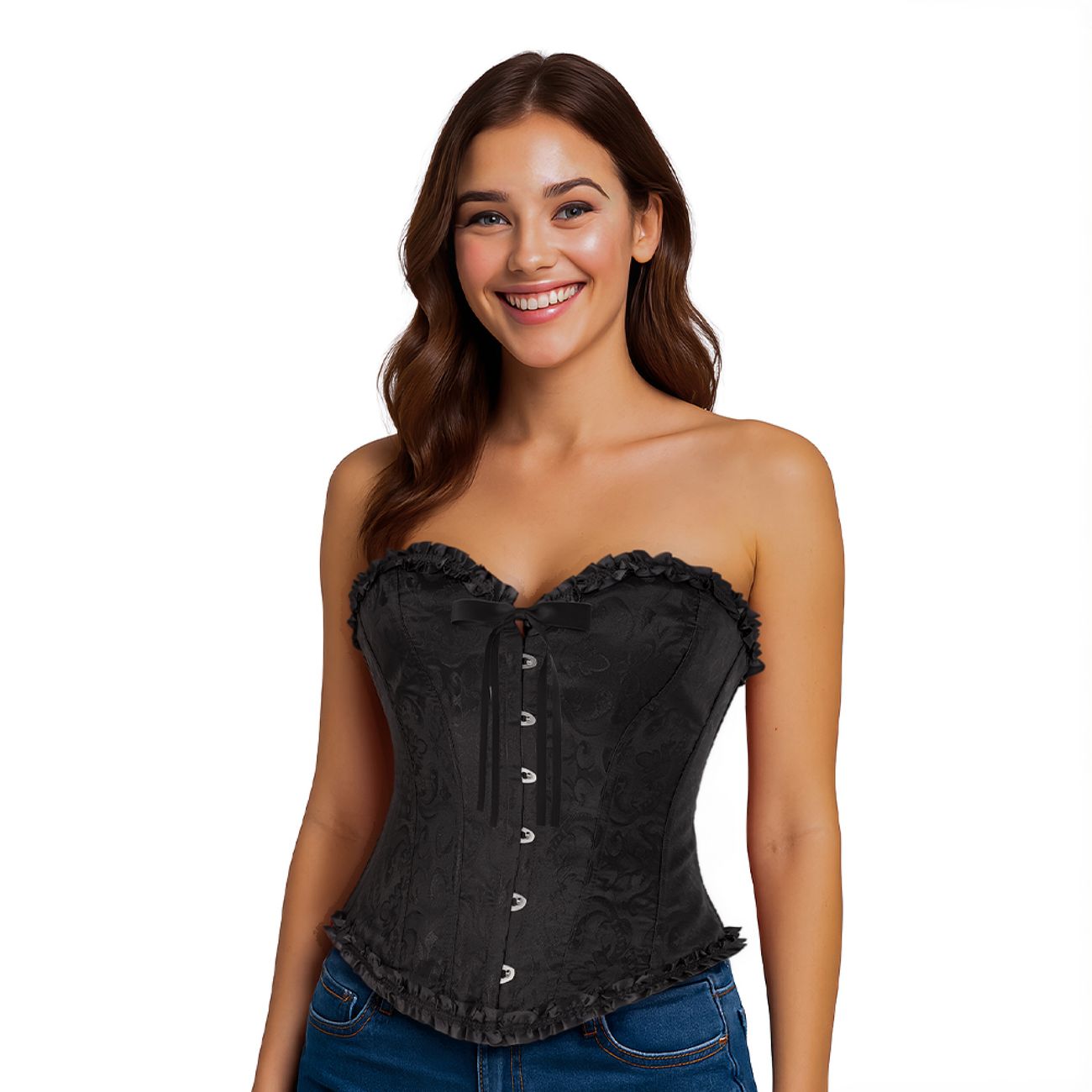 Korsett Svart med Volanger