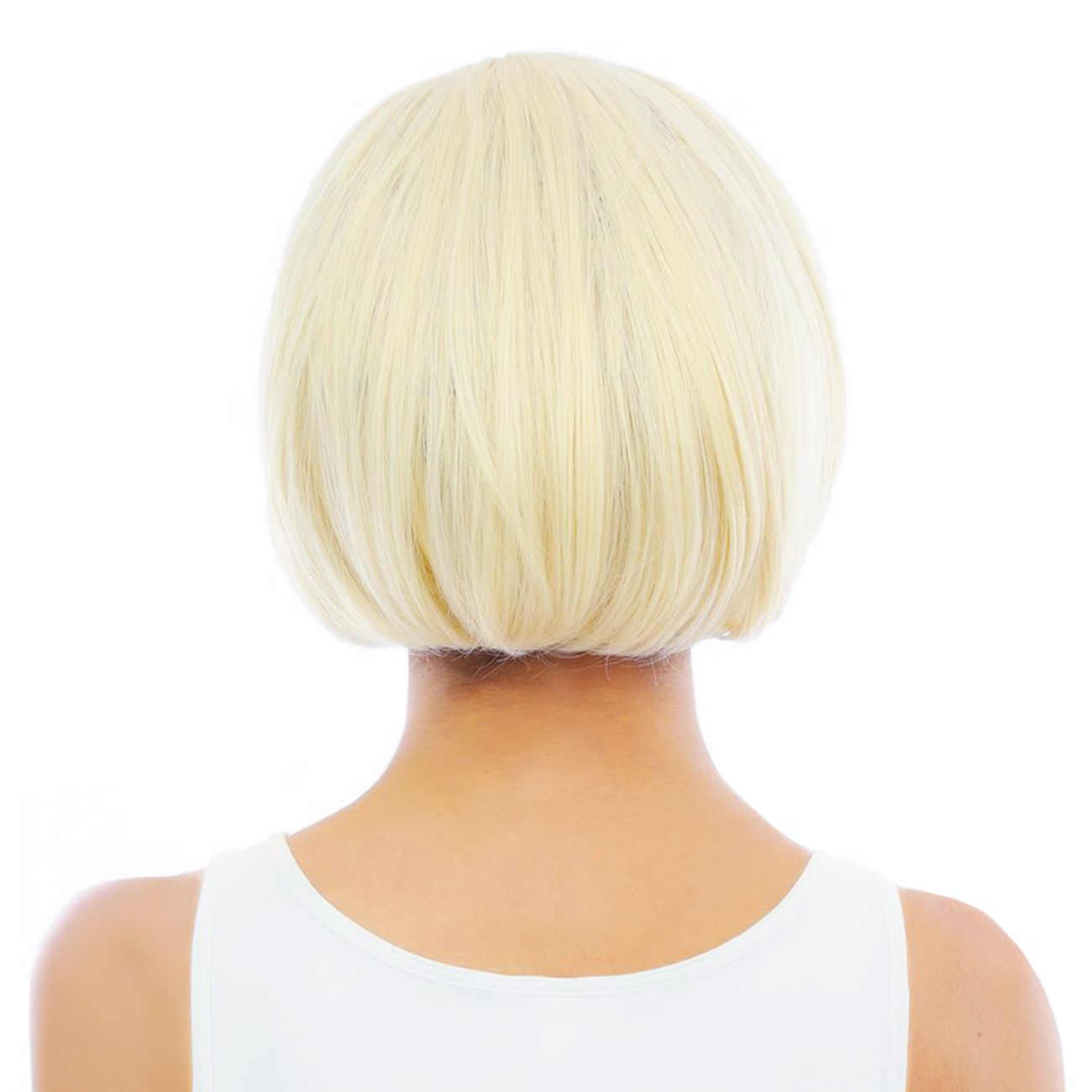 Kort Blond Peruk med Avtagbara Tofsar