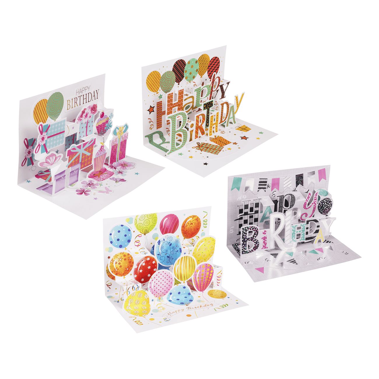 Kort Pop-Up Happy Birthday med Kuvert