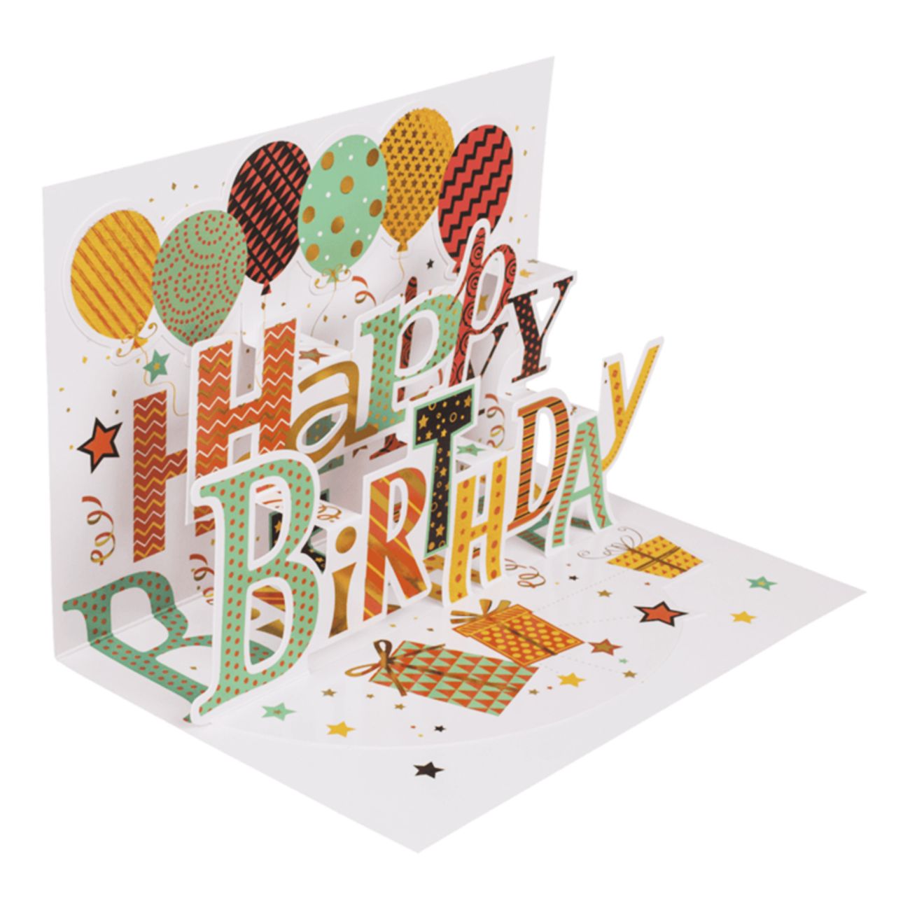 Kort Pop-Up Happy Birthday med Kuvert